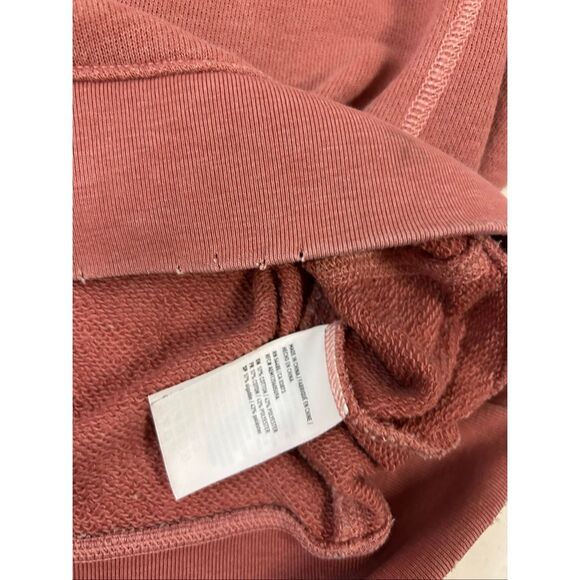 AE American Eagle oversized cropped medium M sweatshirt distressed holes dusty r - Picture 10 of 10